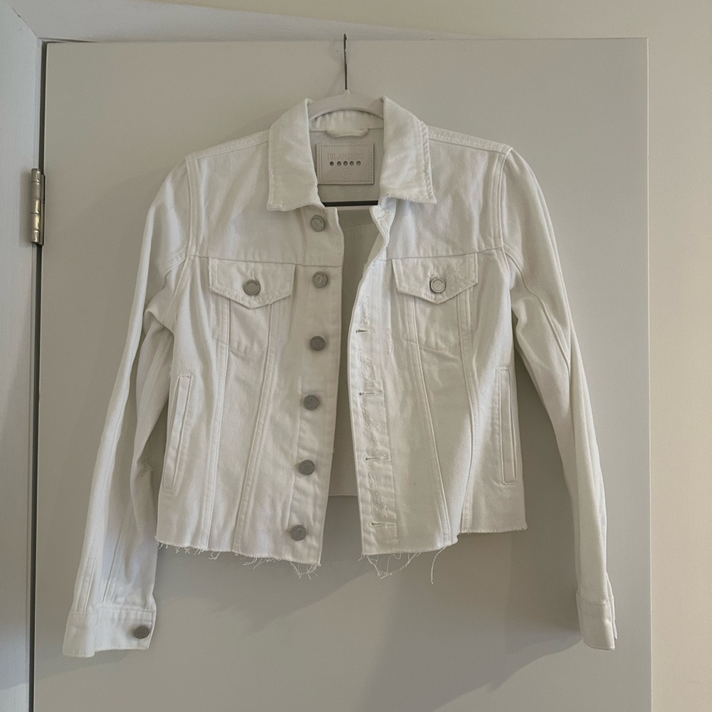 Cropped White Jean Jacket
